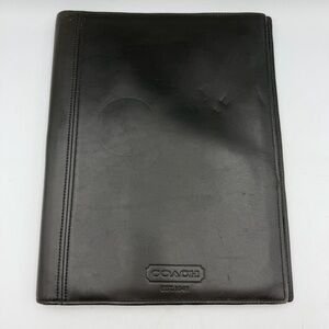 Coach Black Leather Portfolio Padfolio Document Organizer